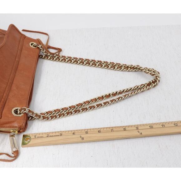 Rebecca Minkoff Swing Shoulder Bag Brown Leather Chain Strap Convertible Tassels - Picture 15 of 16